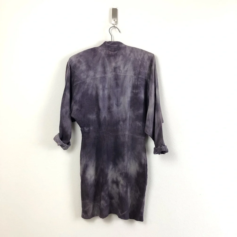vintage 90s tie dyed linen shirt dress‎ grunge boho